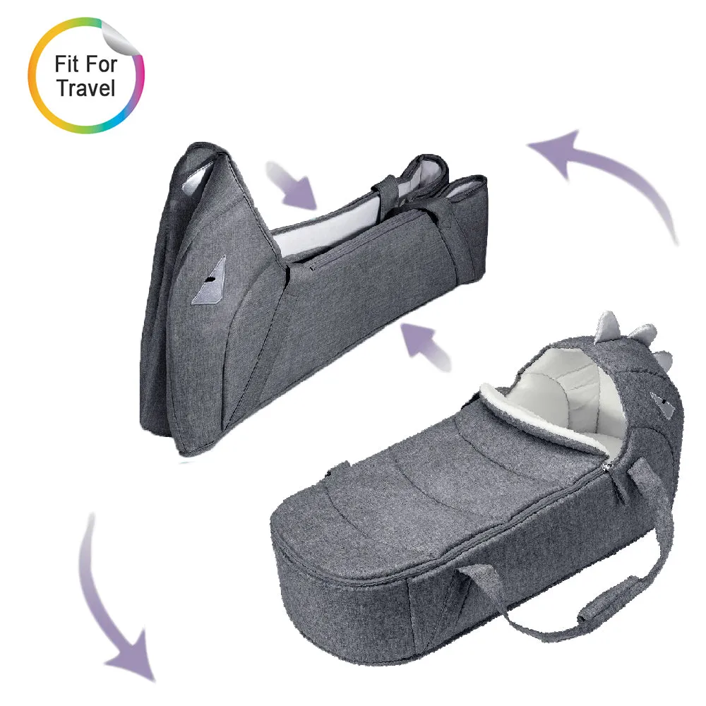 Foldable Travel Carry Cot - Grey