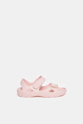 Girls Pink Plain Patch Slide