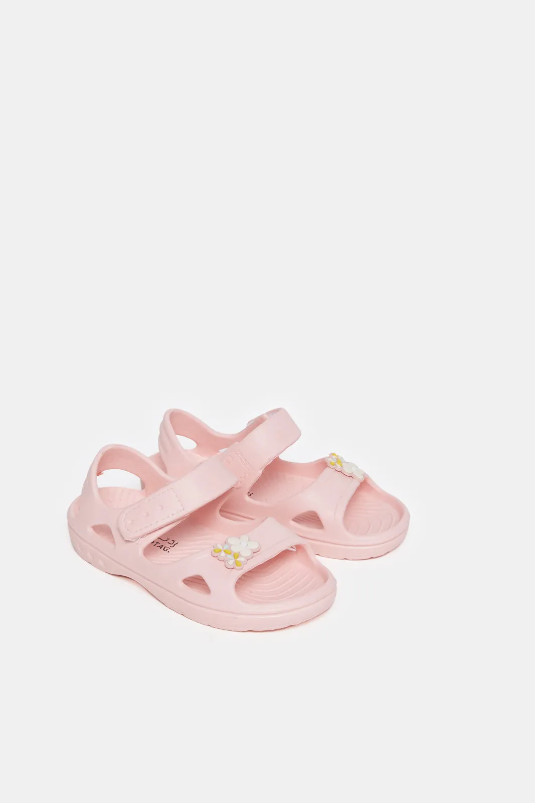 Girls Pink Plain Patch Slide