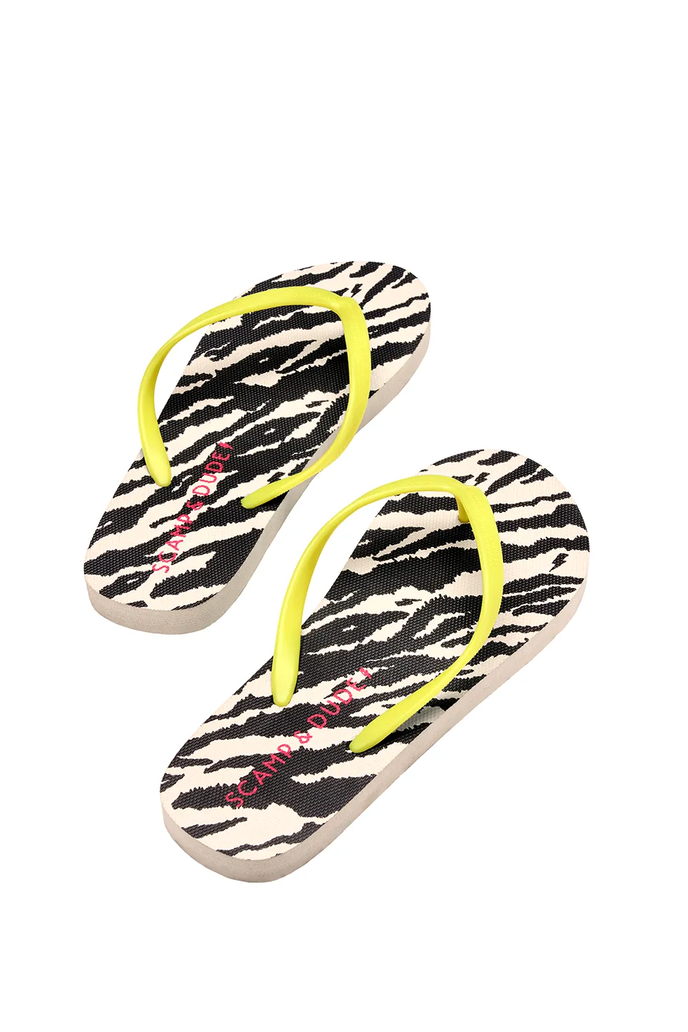 Ivory with Black Shadow Tiger Flip Flops