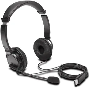 Kensington Hi-Fi USB Headphones Headset With Microphone Black