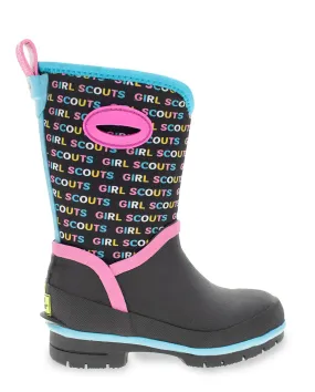 Kids Girl Scouts Neon Neoprene Cold Weather Boot - Black