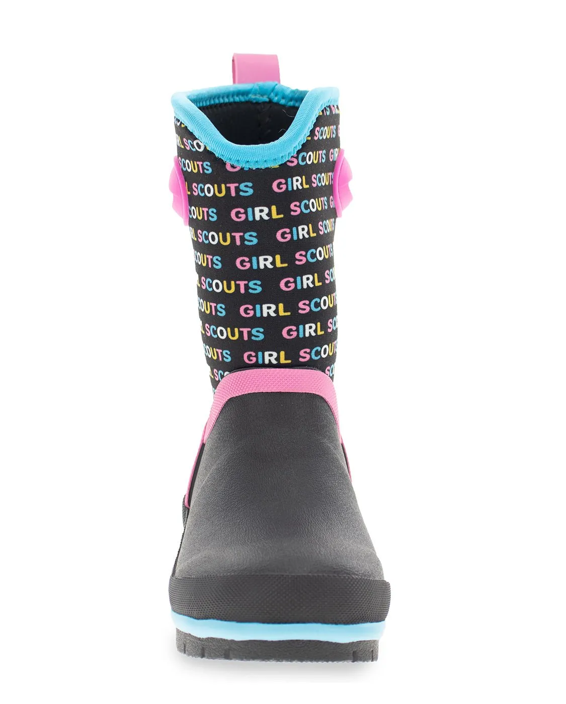 Kids Girl Scouts Neon Neoprene Cold Weather Boot - Black