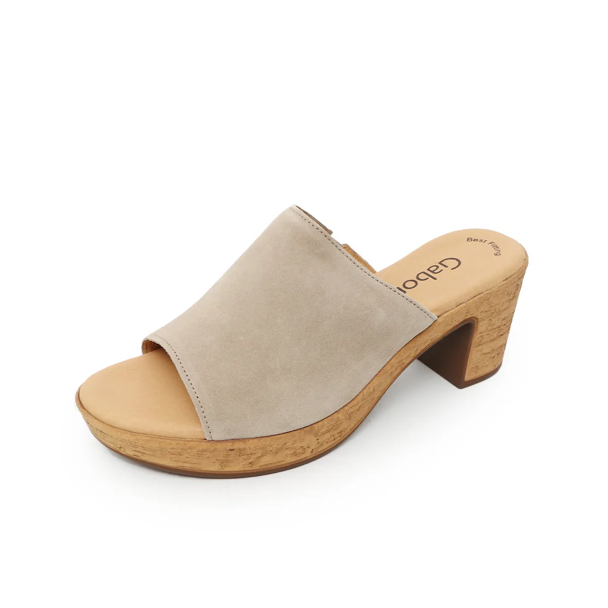 Lara Taupe Soft Walking Heel Sandals