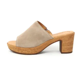 Lara Taupe Soft Walking Heel Sandals