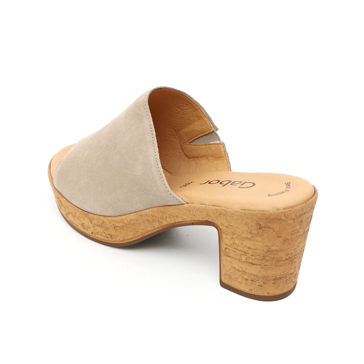 Lara Taupe Soft Walking Heel Sandals