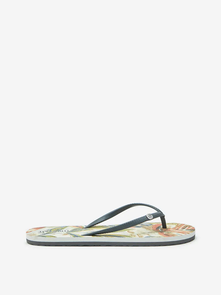 LUNA BLU Olive Leaf Design Flip-Flop