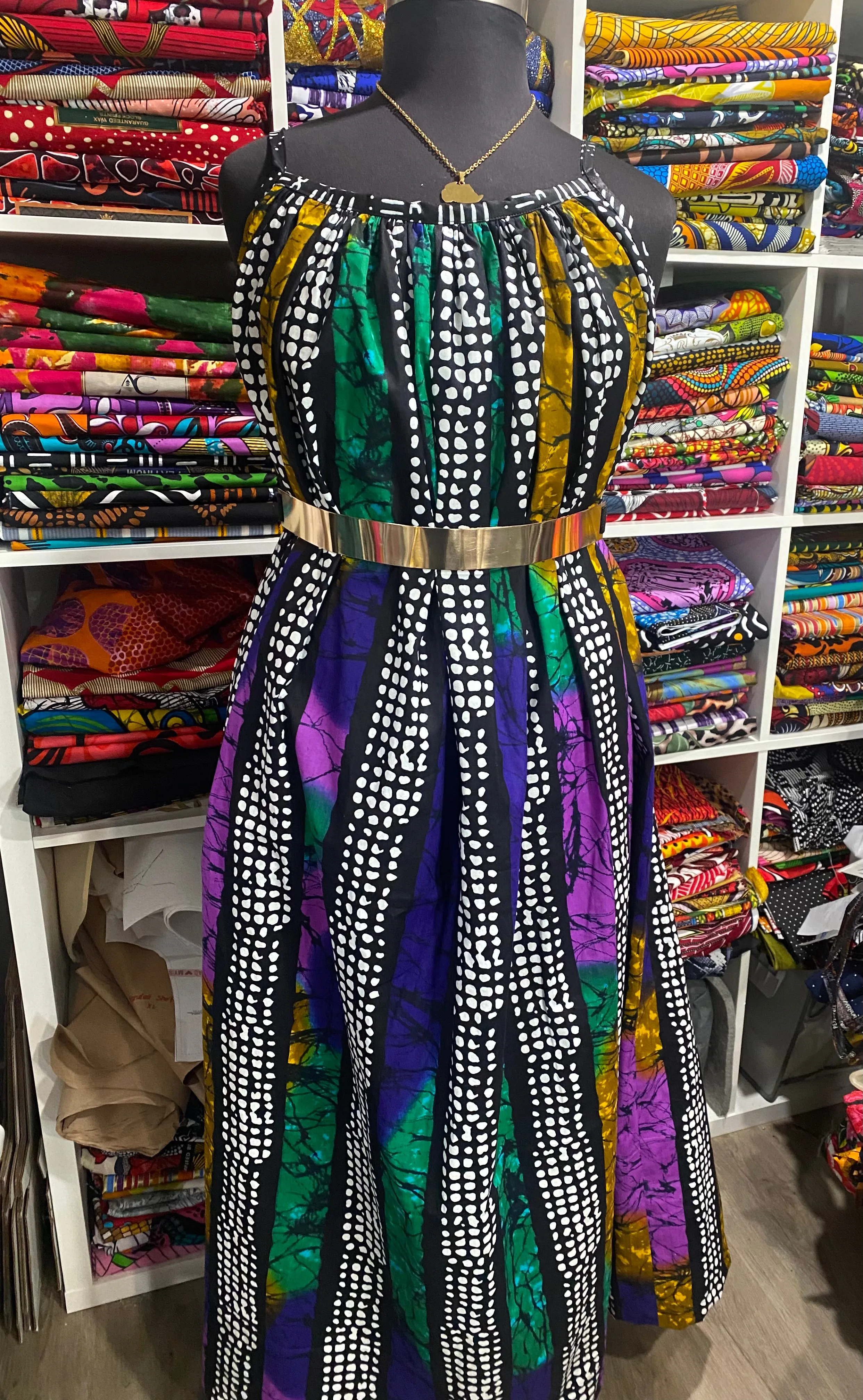 Maxi dress in "Mardi Gras"