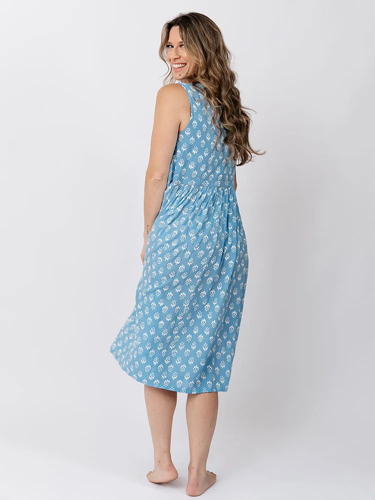 Melody Midi Dress - Cornflower Blossom