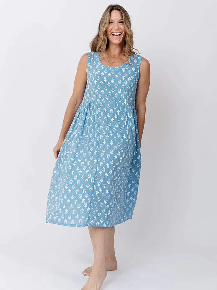 Melody Midi Dress - Cornflower Blossom