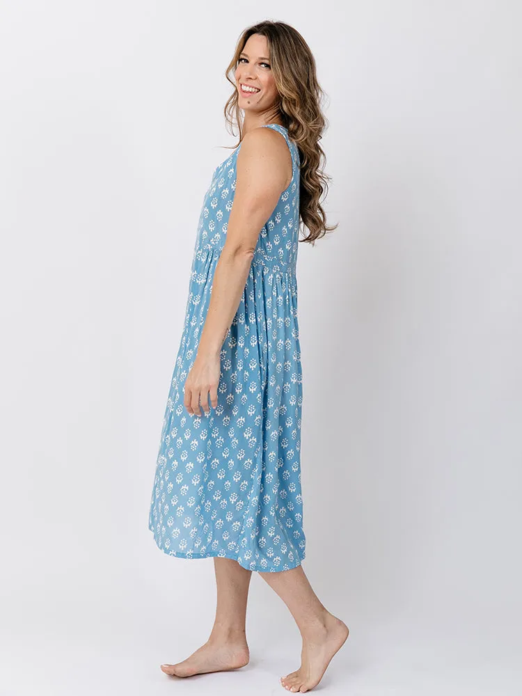 Melody Midi Dress - Cornflower Blossom