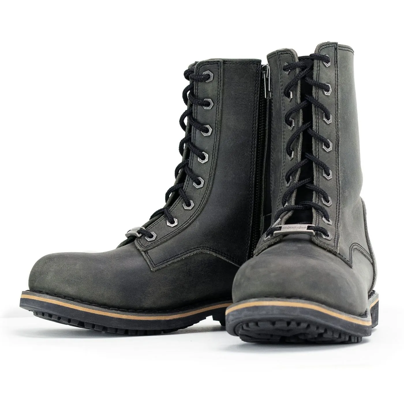 Milwaukee Leather MBM9065 Men's Antique Black Lace-Up High-Rise Boots