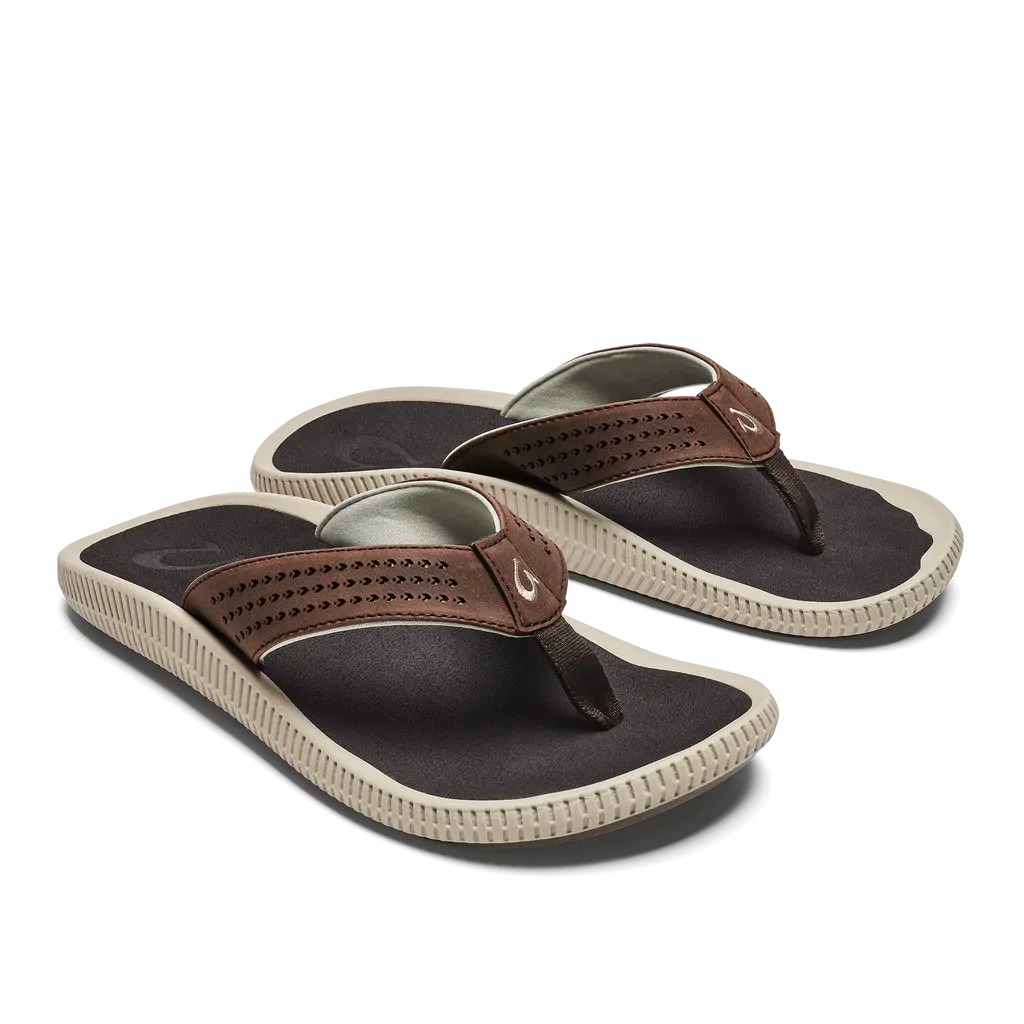 OluKai Ulele Mens Sandals -Dark Wood