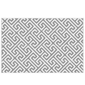 Outdoor Rug Reversible Mat Plastic Straw Rug Portable RV Camping Mat for Garden Picnic Indoor, 152x243cm, Grey