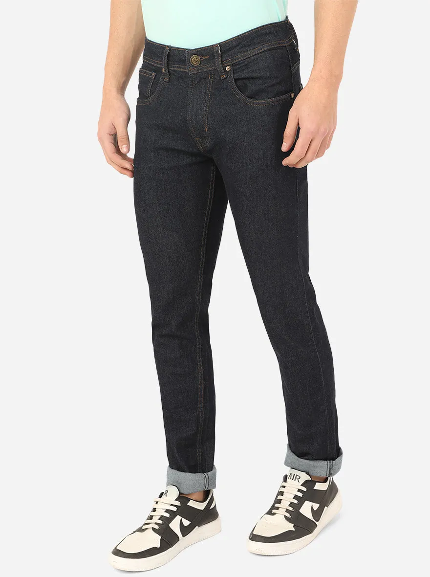 Raw Blue Solid Narrow Fit Jeans | Greenfibre