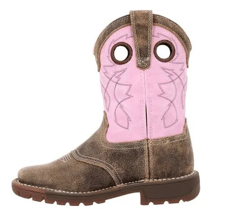 Rocky Children’s & Youth Legacy 32 Pink & Brown 8" Waterproof Western Boots RKW0408C; RWW0408Y