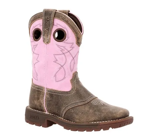 Rocky Children’s & Youth Legacy 32 Pink & Brown 8" Waterproof Western Boots RKW0408C; RWW0408Y