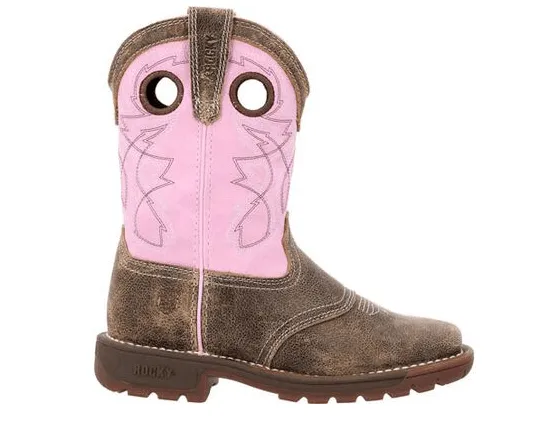 Rocky Children’s & Youth Legacy 32 Pink & Brown 8" Waterproof Western Boots RKW0408C; RWW0408Y