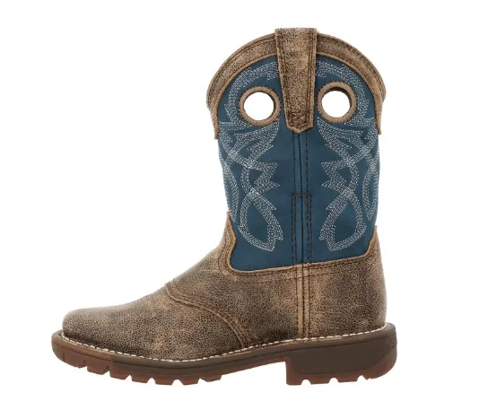 Rocky Children’s & Youth Legacy 32 Slate Blue & Brown 8" Waterproof Western Boots RKW0409C; RWW0409Y