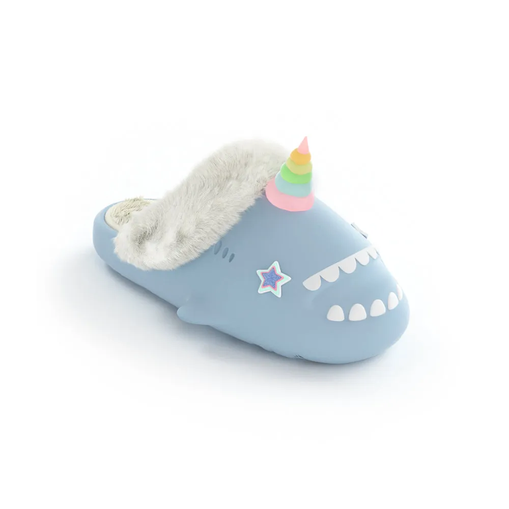 Sharkicks Pro - Winter Unicorn Blue Star Eyes Heel-open