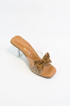 Sophia Square Toe Bow Embellishments Heel