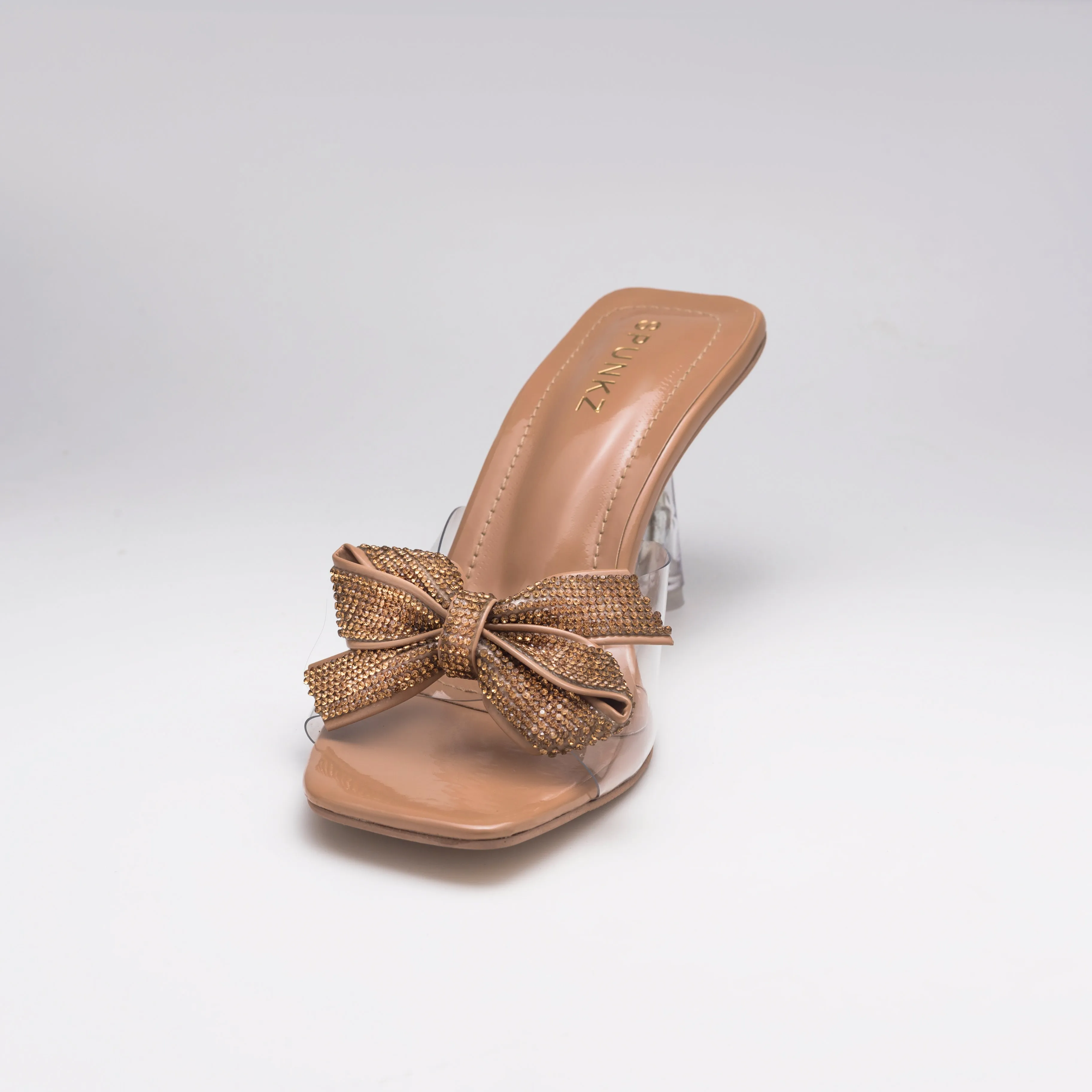 Sophia Square Toe Bow Embellishments Heel