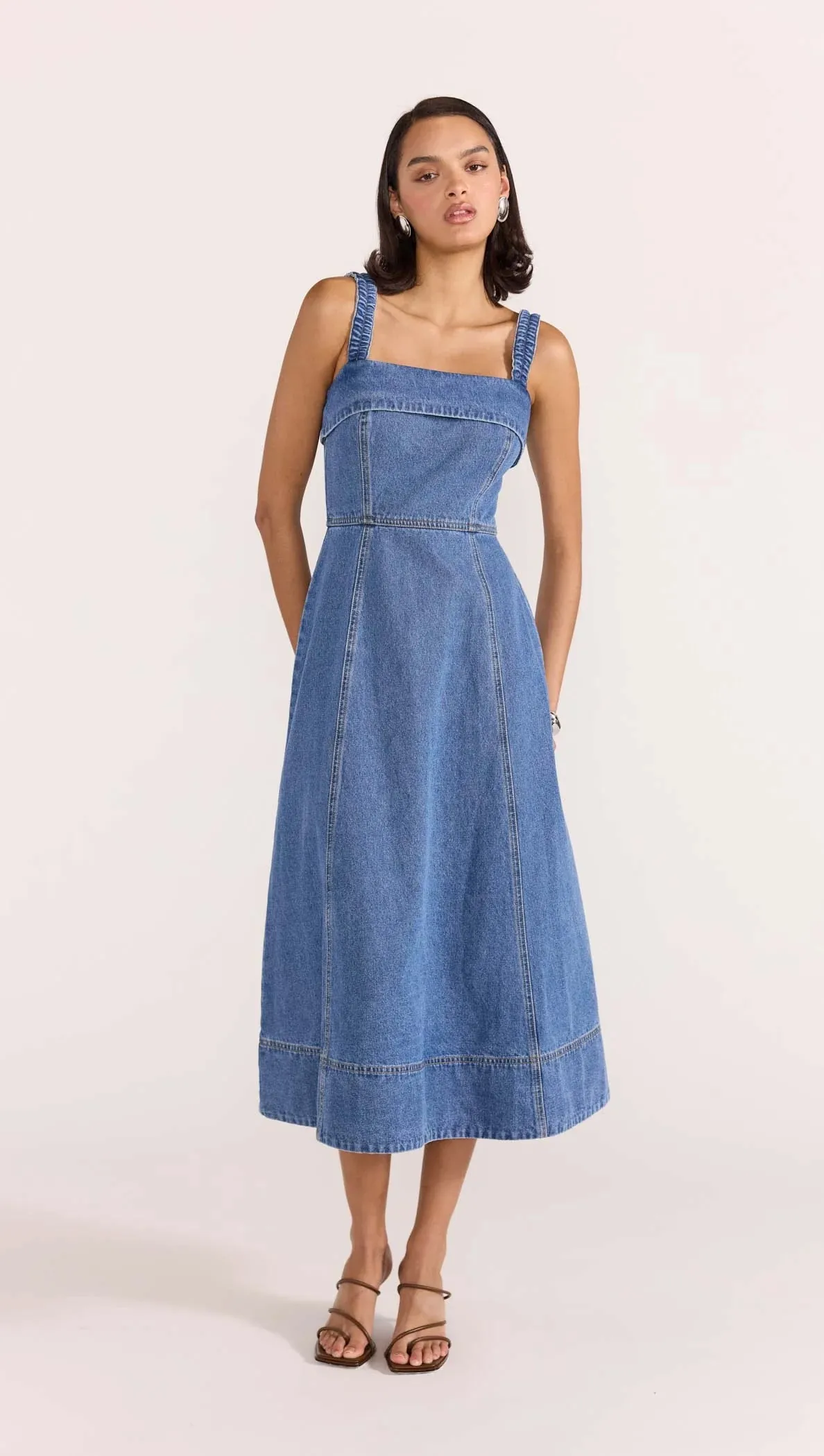 STAPLE THE LABEL Tate Denim Midi Dress