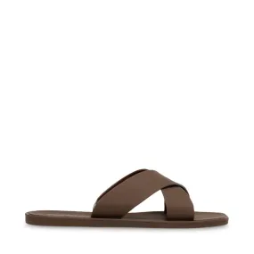 Steve Madden - Horizon - Rubber Plastic Slide Beach Sandals - Chocolate Brown