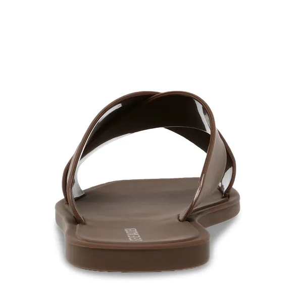 Steve Madden - Horizon - Rubber Plastic Slide Beach Sandals - Chocolate Brown