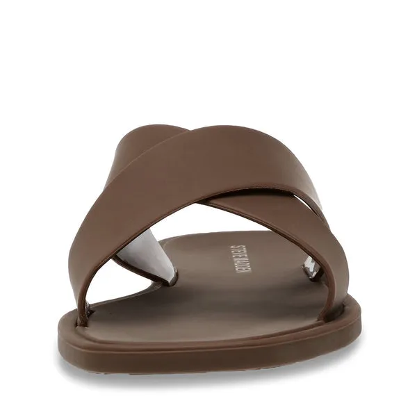 Steve Madden - Horizon - Rubber Plastic Slide Beach Sandals - Chocolate Brown