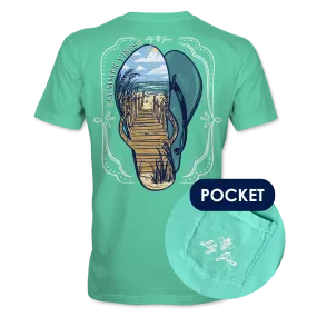 Summer Vibes- Flip Flops and Beach Scene T-Shirt