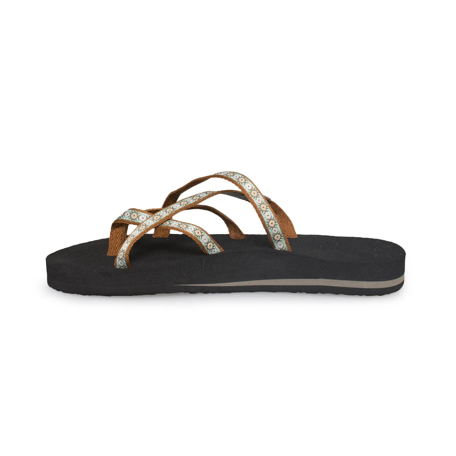 Teva Olowahu Lola Brown / Mint Flip Flops