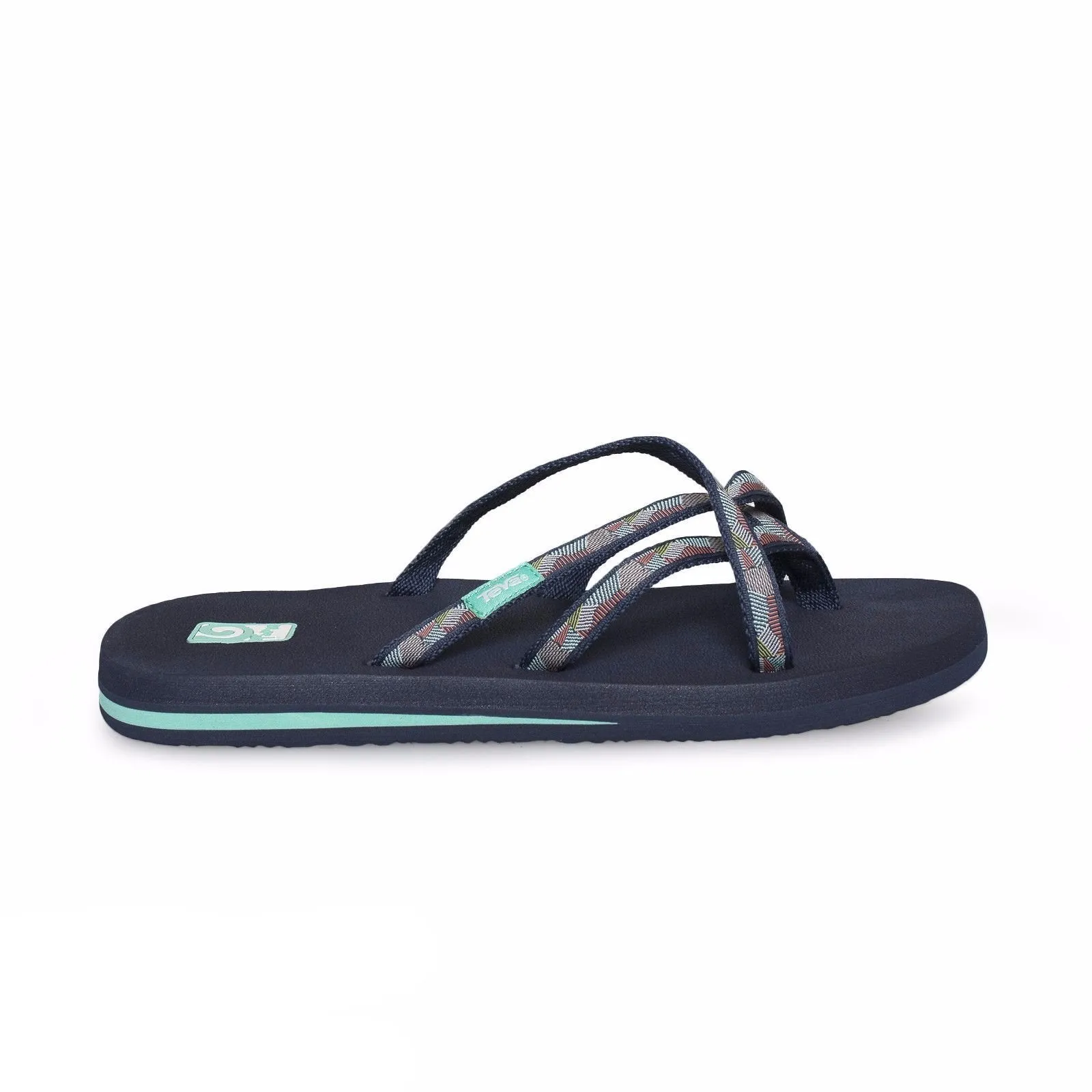 Teva Olowahu Waterfall Navy Multi Flip Flops