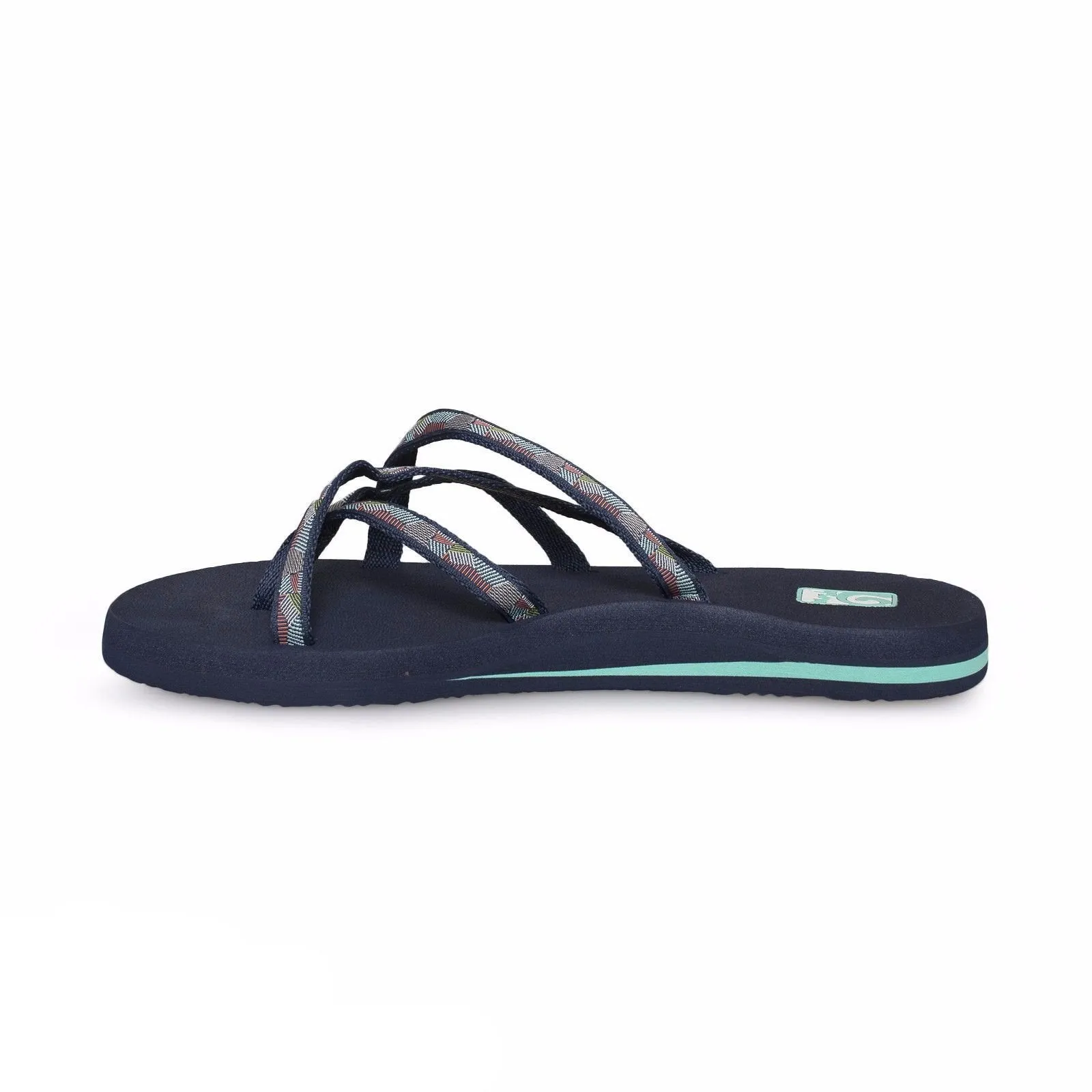 Teva Olowahu Waterfall Navy Multi Flip Flops