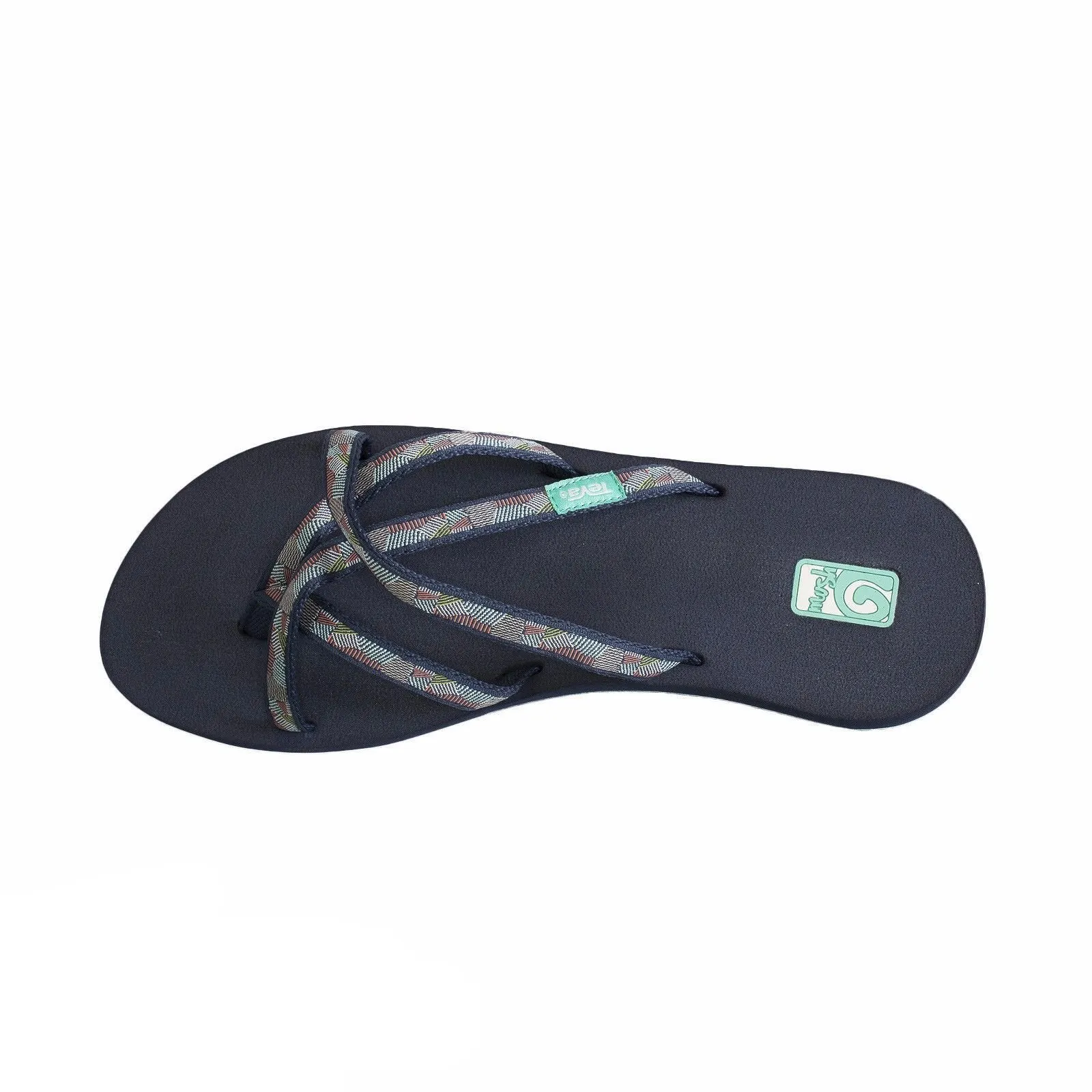 Teva Olowahu Waterfall Navy Multi Flip Flops