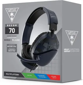 Turtle Beach Recon 70 Camo Blue Gaming Headset for PS5, PS4, Xbox Series X|S, Xbox One, Nintendo Switch & PC