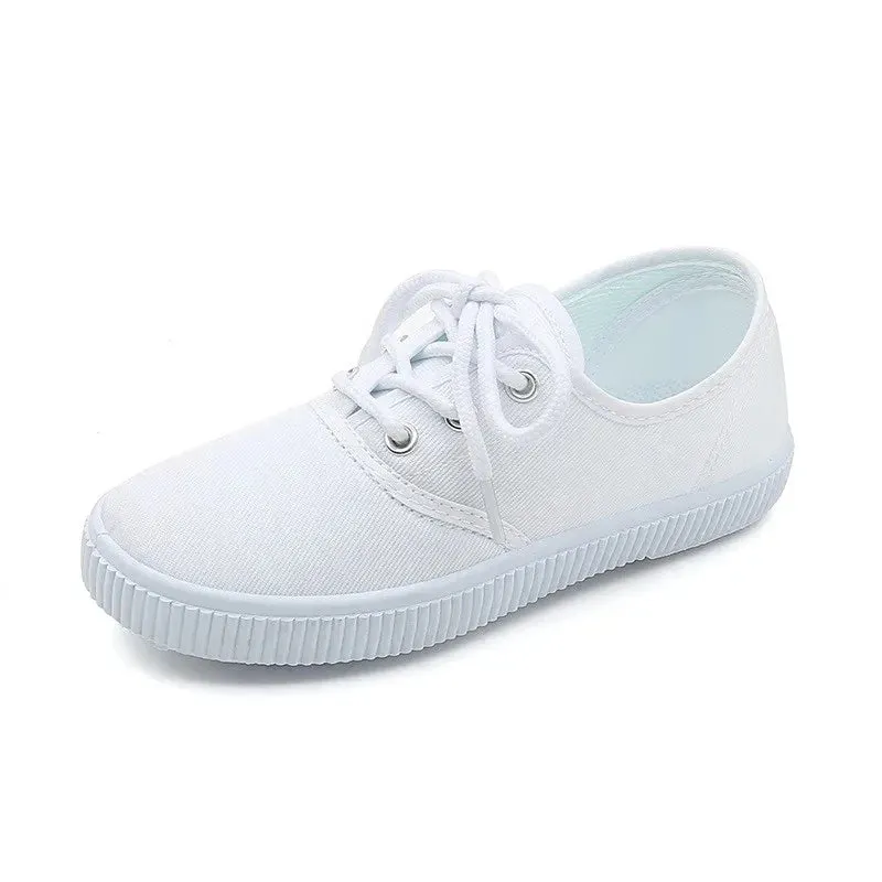 White Canvas Shoes For Baby Boys Girls Casual Shoes Children Cute Soft Sole Walking Shoes Toddler Kids Footwear