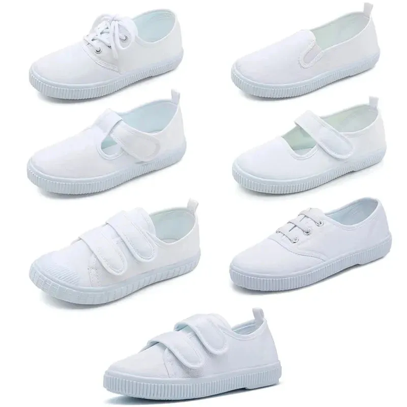 White Canvas Shoes For Baby Boys Girls Casual Shoes Children Cute Soft Sole Walking Shoes Toddler Kids Footwear