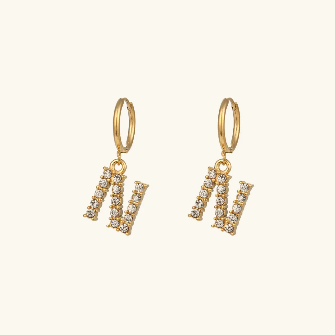 Wilhemina Initial Letter Earrings