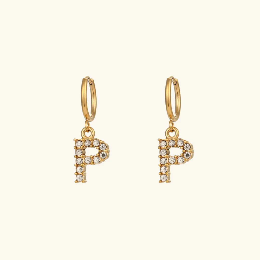 Wilhemina Initial Letter Earrings