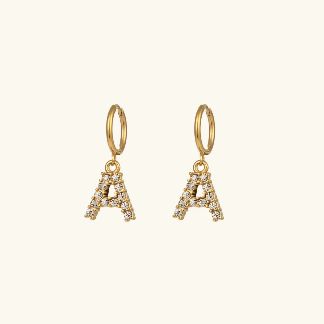 Wilhemina Initial Letter Earrings