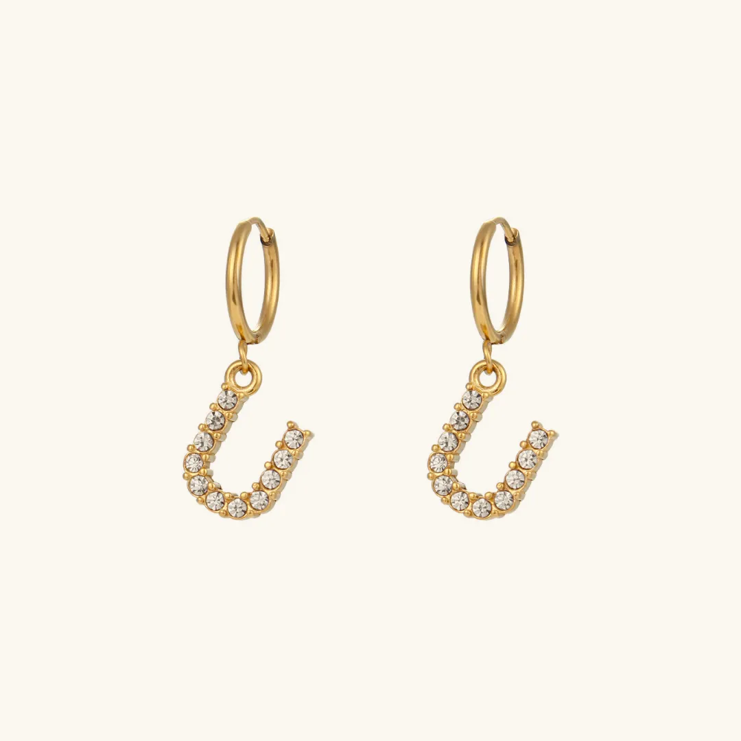 Wilhemina Initial Letter Earrings