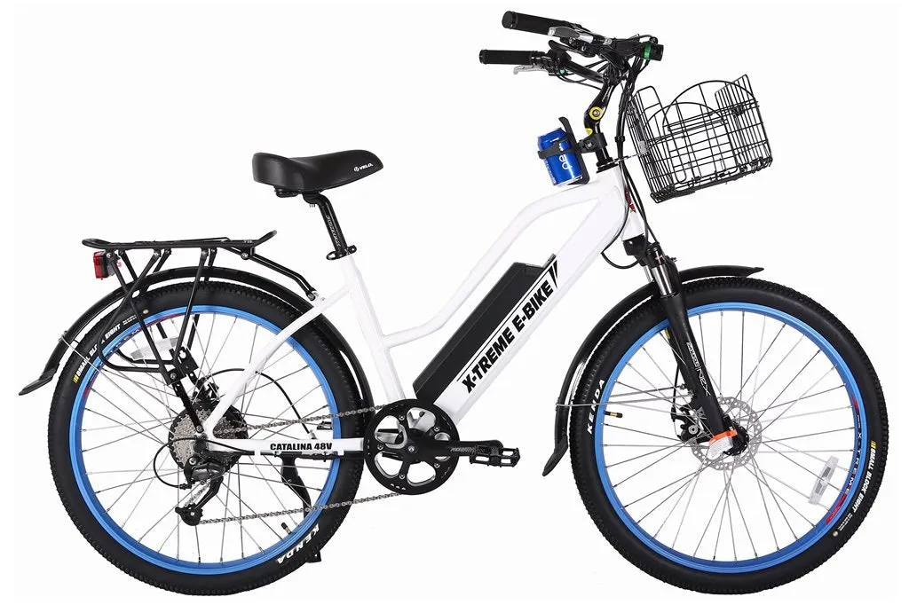 X-Treme Catalina 48 Volt Electric Step-Through Beach Cruiser Bicycle